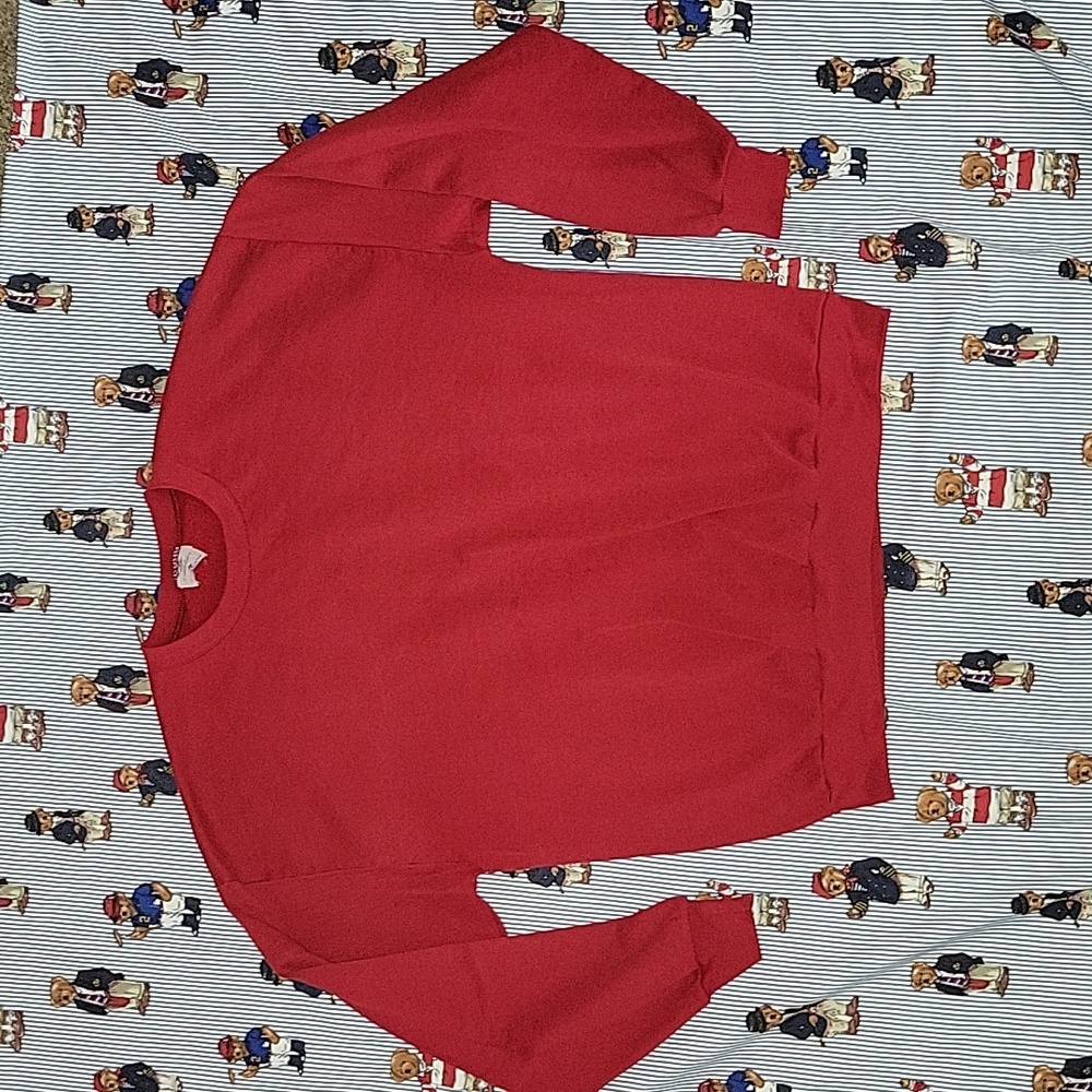 Vintage Jerzees Adult Crew Neck Sweatshirt Blank Red Made In USA XL